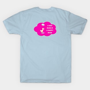 Happy Wet Duck Anime Vibe (Pink) By Abby Anime(c) T-Shirt